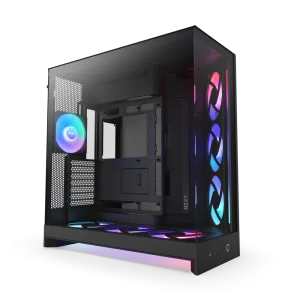 NZXT H9 Flow RGB+ Black – Large Dual-Chamber Mid-Tower ATX Airflow Case with RGB and Control Hub