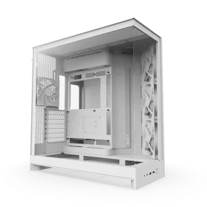 NZXT H9 Flow RGB+ White – Large Dual-Chamber Mid-Tower ATX Airflow Case with RGB and Control Hub
